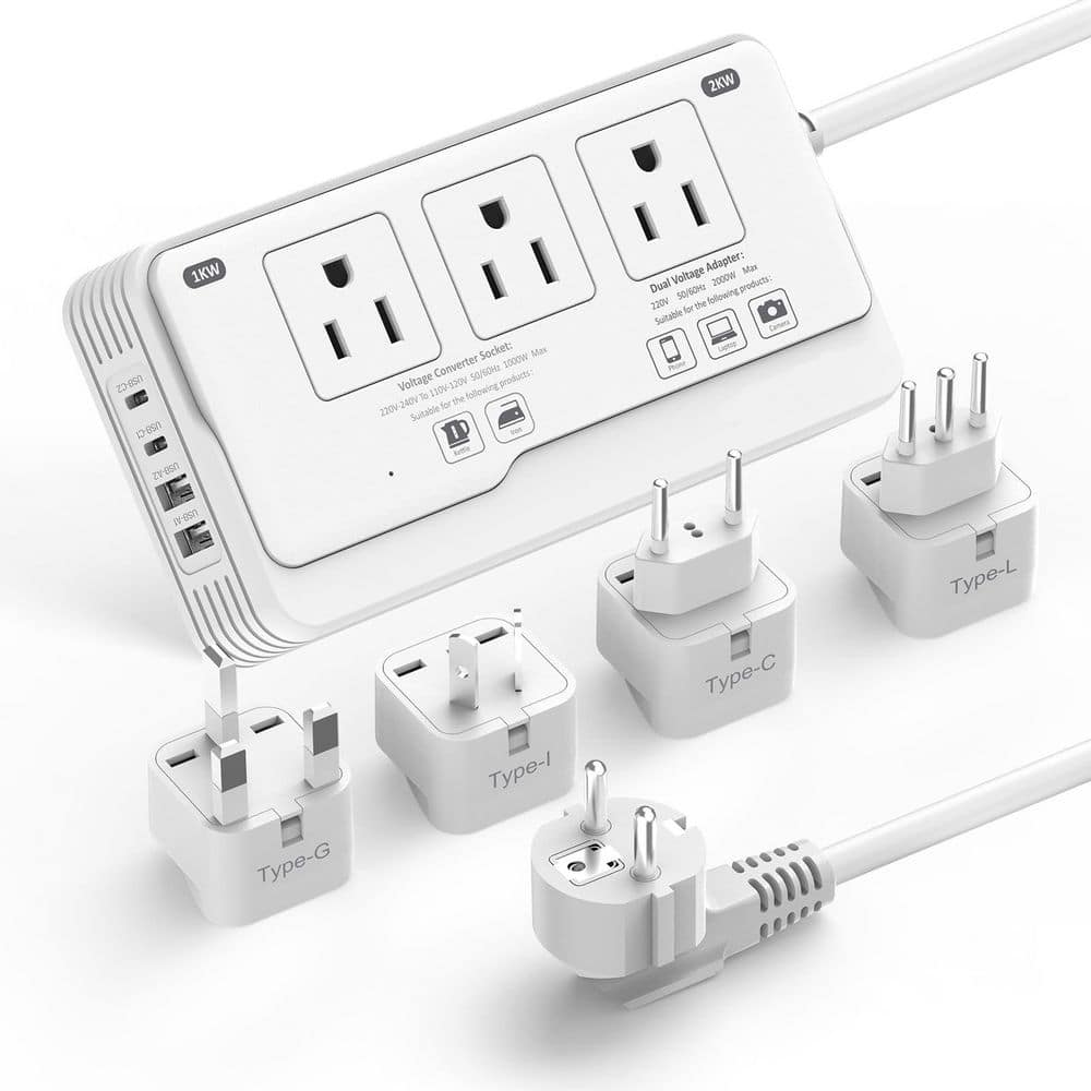 220V to 110V Converter for European Travel with 3 AC 2 USBC 2 USBA Ports, European Travel Power Adaptor price history on PriceWatchPro