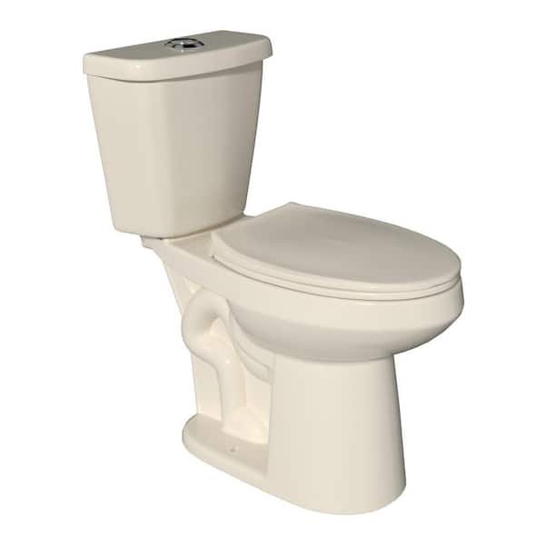 19 in. Tall 2-Piece 1.1/1.6 GPF Dual Flush Map Flush 1000 g Elongated 2-Piece Toilet with Soft Close Seat in Bone