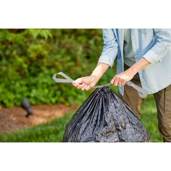 33-39 Gallon Black Heavy Duty Drawstring Outdoor Trash Bags (50-Count)