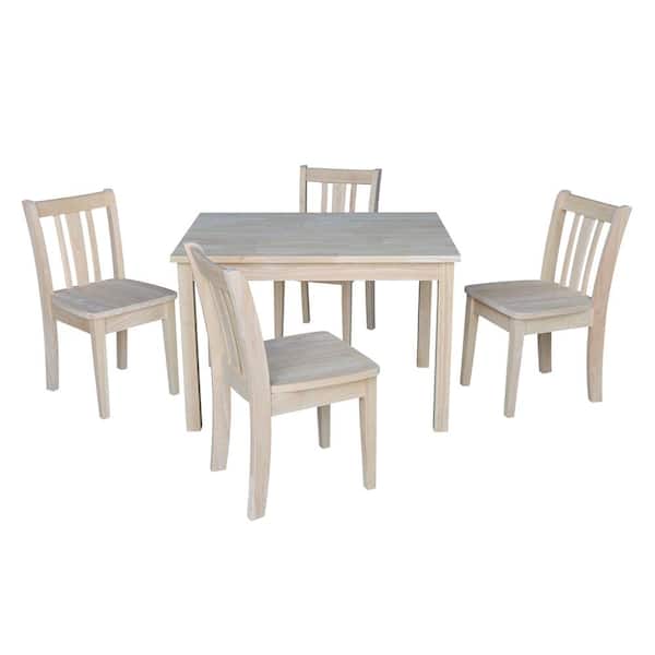 International Concepts Jorden Ready to Finish 5-Piece Kid's Table and Chair Set