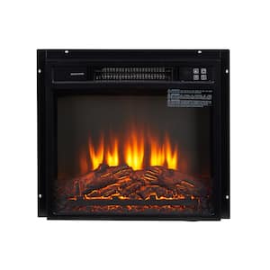 1400-Watt Black Insert Electric Fireplace Infrared Space Heater with Remote Control and 3D Flames