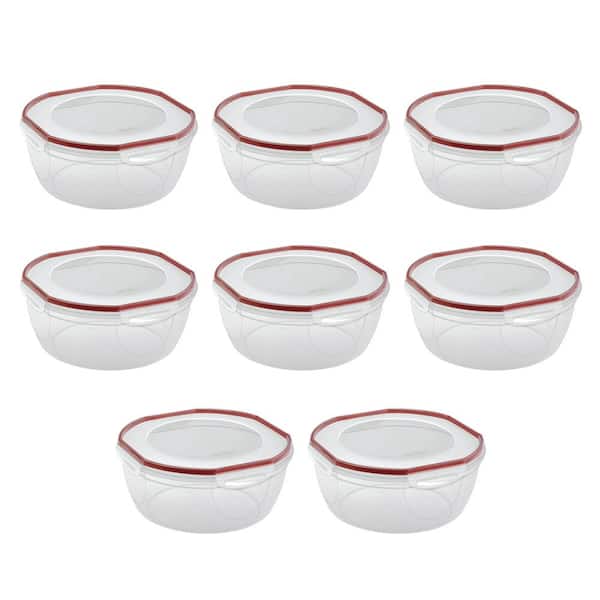 Sterilite 8 Piece Plastic Kitchen Covered Bowl Mixing Set with Lids (12  Pack)
