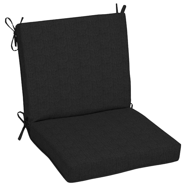 Home Decorators Collection Oak Cliff 22 x 40 Sunbrella Canvas Black Mid Back Outdoor Dining Chair Cushion