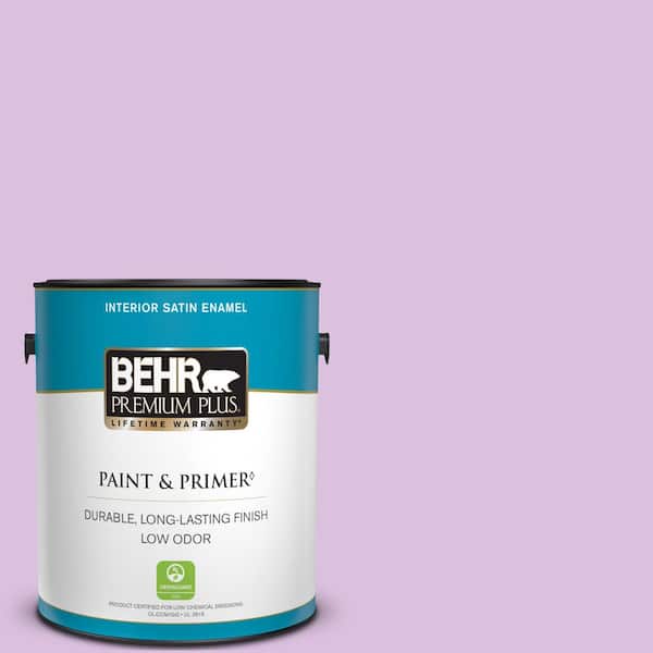BEHR PREMIUM PLUS 1 gal. #P100-3 Epiphany Satin Enamel Low Odor Interior Paint & Primer