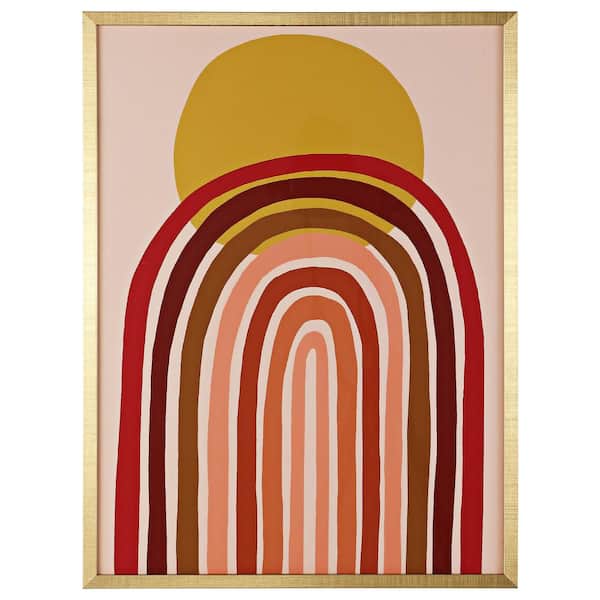 SAFAVIEH Here Comes The Sun Framed Mixed Media Abstract Wall Art 4 in. x 21 in.