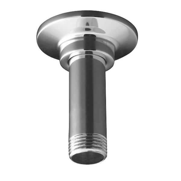 KOHLER 3 in. Straight Ceiling-Mount Shower Arm and Flange in Polished Chrome