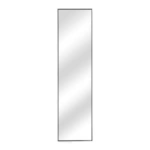 Black 15 in. W x 57.8 in. H Full Length Mirror, Solid Wood Frame, Floor Mounted Mirror, Dressing Mirror