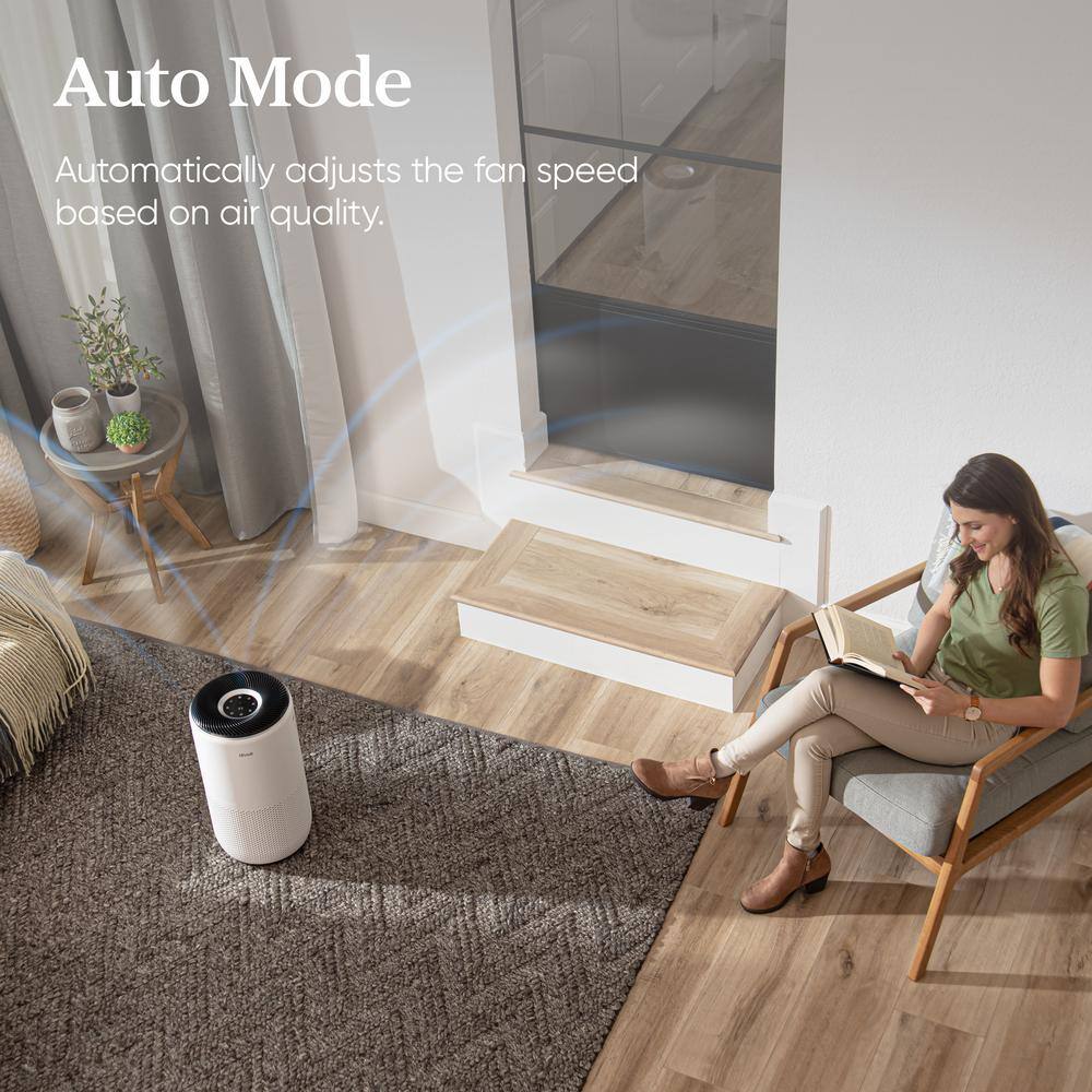 White Smart Floor-Standing Air Purifier with HEPA Filter
