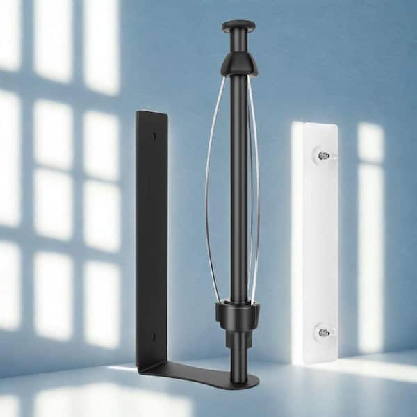 Magnetic Black Paper Towel Holder Adjustable Damping One Hand Tear Strong Magnet Self Adhesive Wall Mount 1 Piece