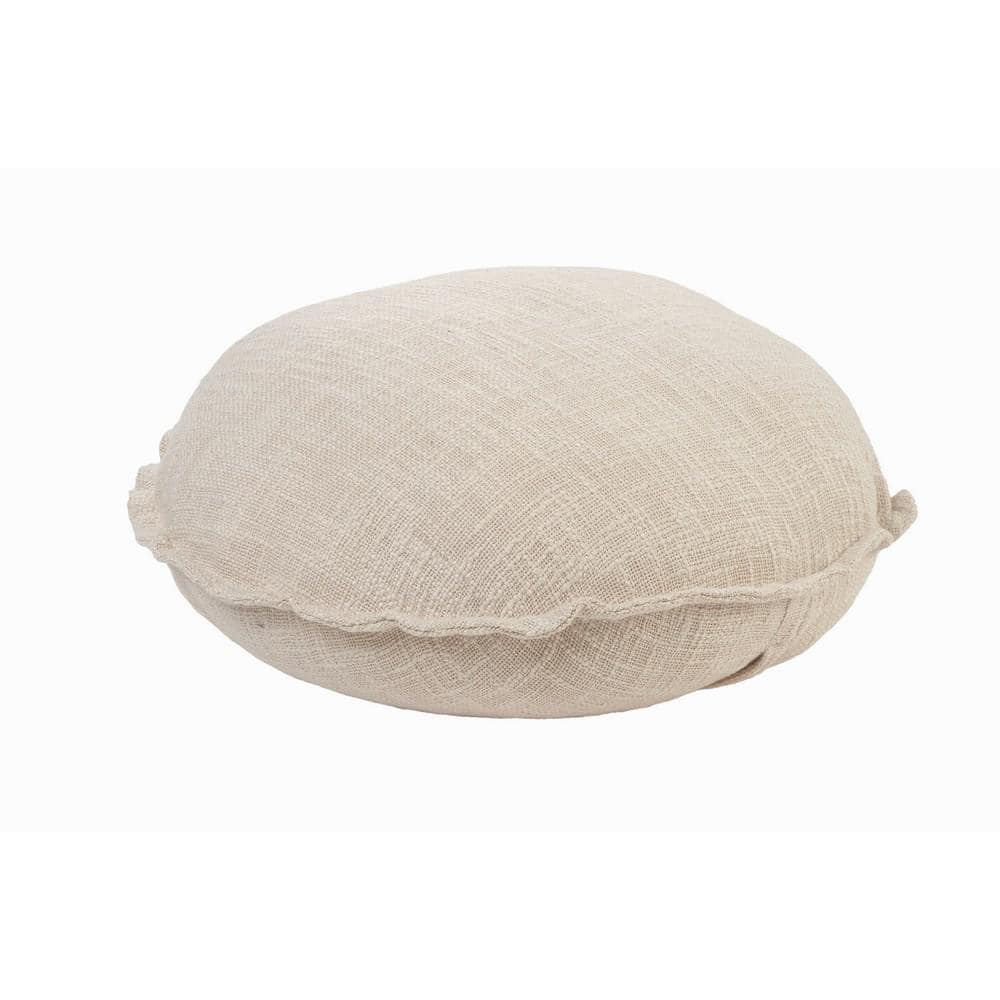 Birch Beige Round Polyester Throw Pillow 20"