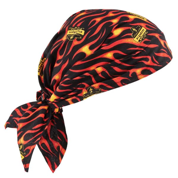 Ergodyne Chill-Its 6710 Flames Evaporative Cooling Bandana Triangle Hat -  Polymers, Tie Closure 6710 - The Home Depot