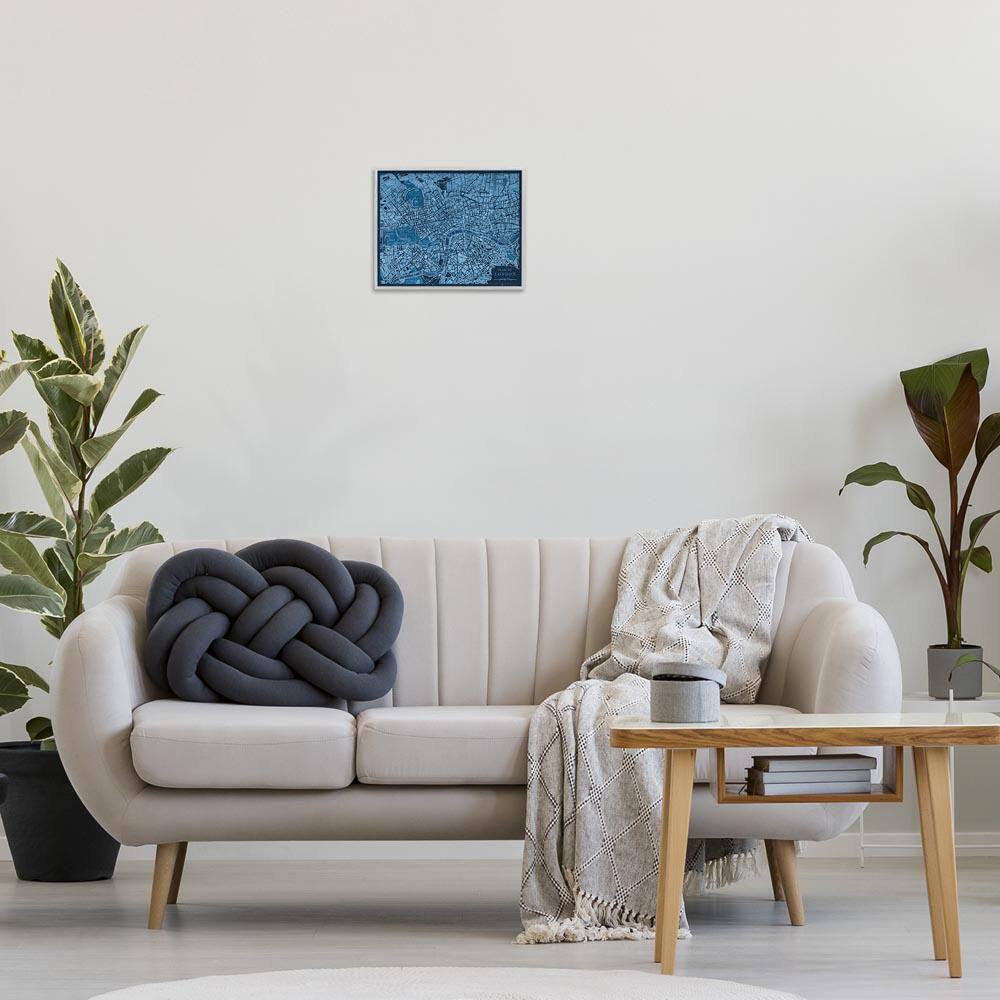 Blue Detailed London Map by Phillipa Katz Gray Framed Abstract Giclee Art Print 11 in. x 14 in. price history on PriceWatchPro