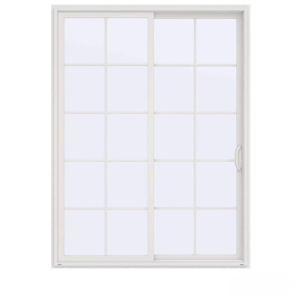 JELD-WEN 72 in. x 96 in. V-4500 Contemporary White Vinyl Right-Hand 10 Lite Sliding Patio Door