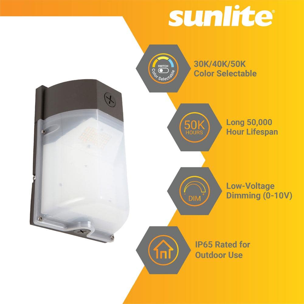 Bronze Dimmable LED Wall Pack with Frosted Polycarbonate Lens