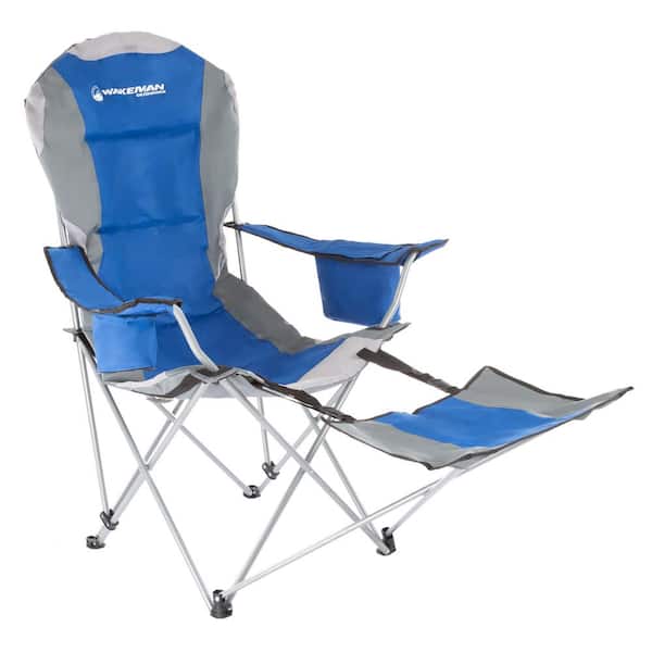 Wakeman Outdoors Blue Heavy-Duty Camp Chair with Footrest