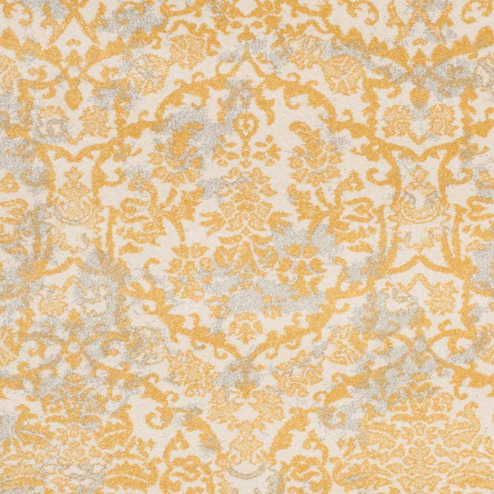 Ivory and Gold Reversible Synthetic Area Rug, 4' x 6'