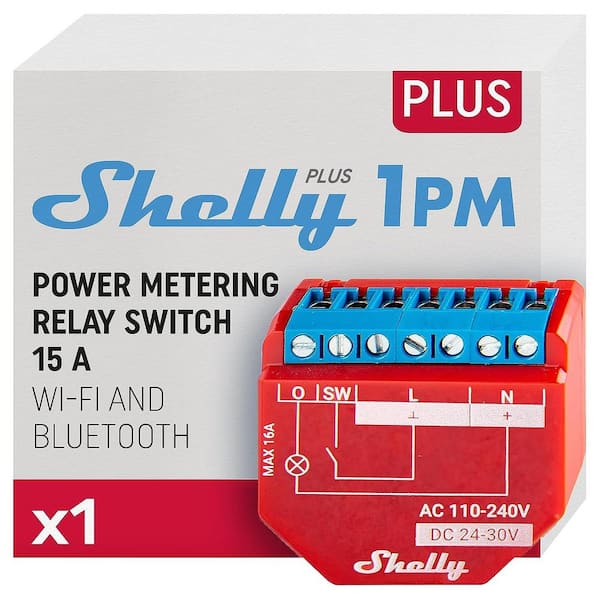 Shelly Plus 1 UL, UL-certified WiFi-operated smart relay, 1 channel 15A  with dry contacts Shelly Plus 1 UL (1) - The Home Depot