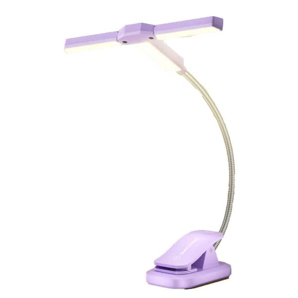 Innovative Clip-On 5-Volt 55 Lumen Integrated LED Reading Clamp Work Light Battery Operated 12.2 in. Tool Only in Purple