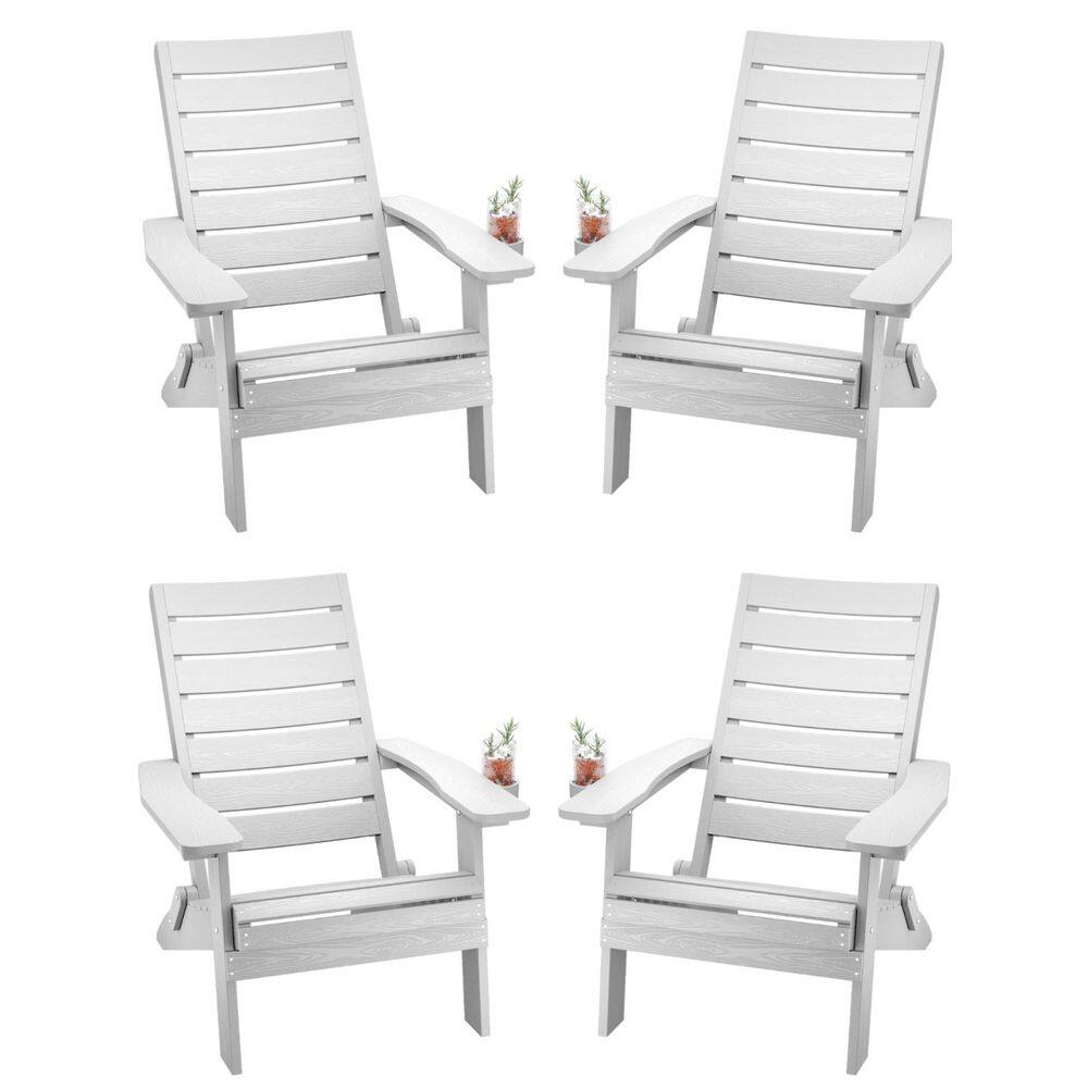 All-Weather HIPS White Folding Plastic Patio Adirondack Chair for Outdoor (Set of 4) price history on PriceWatchPro