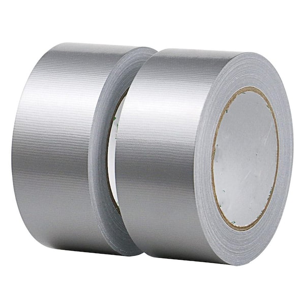 2-Pack Heavy Duty Duct Tape 9mil Thickness 2 x 30 Yards Waterproof No Residue Tear by Hand Flexible in Silver