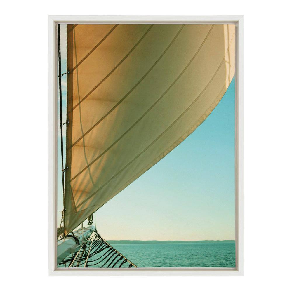 Kate & Laurel All Things Decor 18"x24" Sylvie Gulf Winds Framed Canvas: Modern Nautical Decor, Vertical Layout