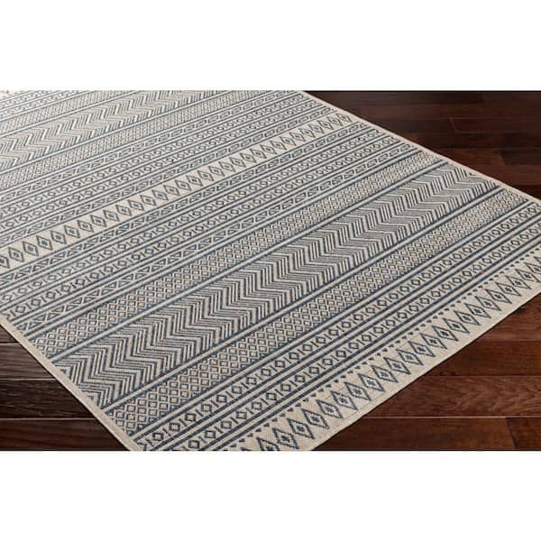 Merrigan Charcoal 8 ft. x 10 ft. Moroccan Indoor/Outdoor Area Rug