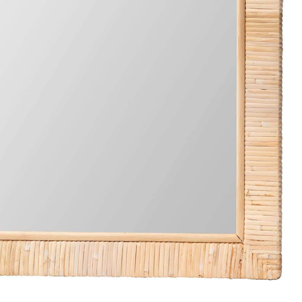 Bali & Pari Natural Mahogany and Rattan Square Wall Mirror