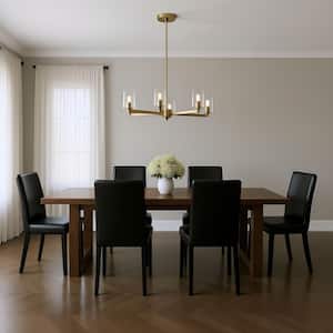 Studio Fullton 5-Light Satin Brass Chandelier with Clear Glass Shades