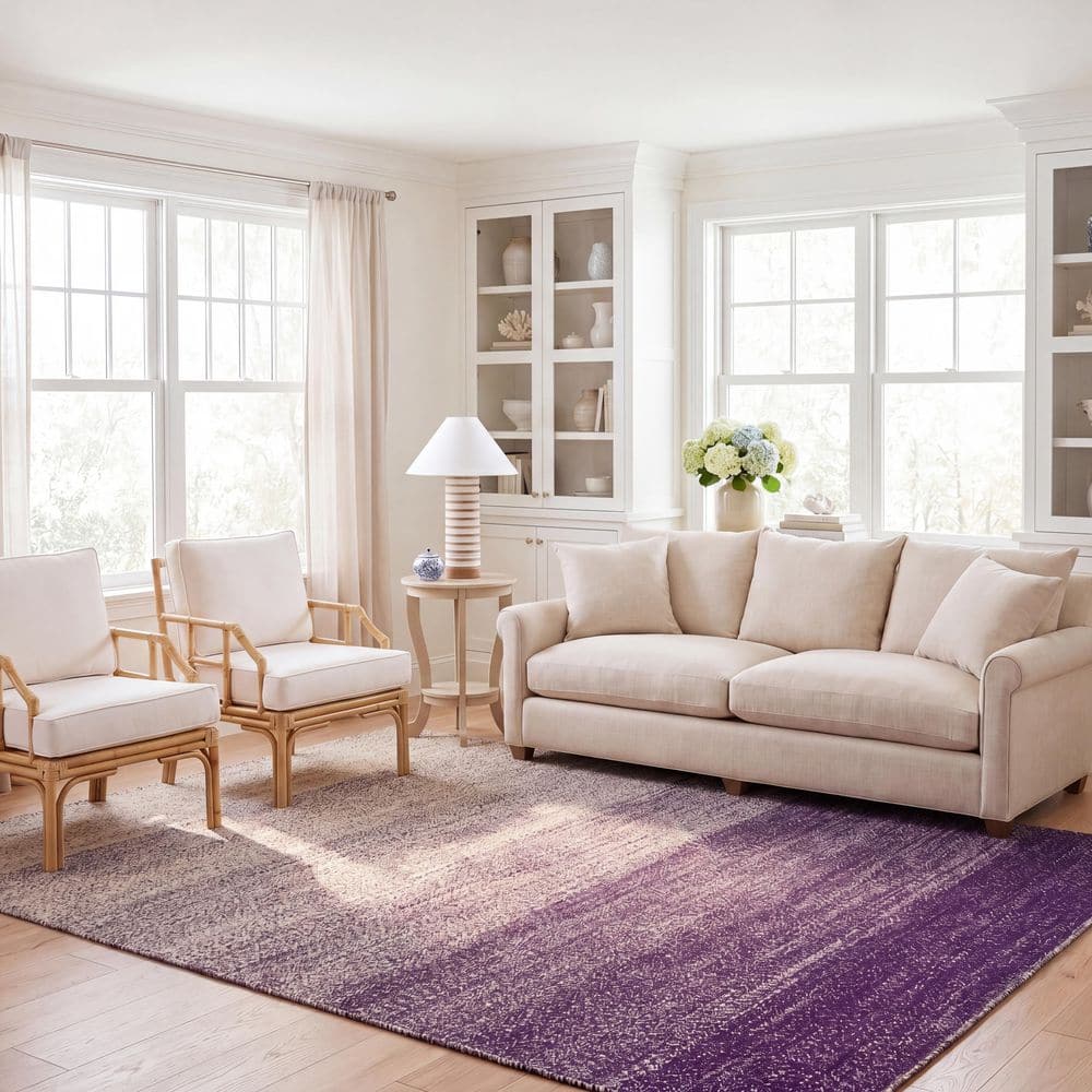 Natural Fiber 4 ft. x 6 ft. Natural/Purple Gradient Woven Area Rug price history on PriceWatchPro