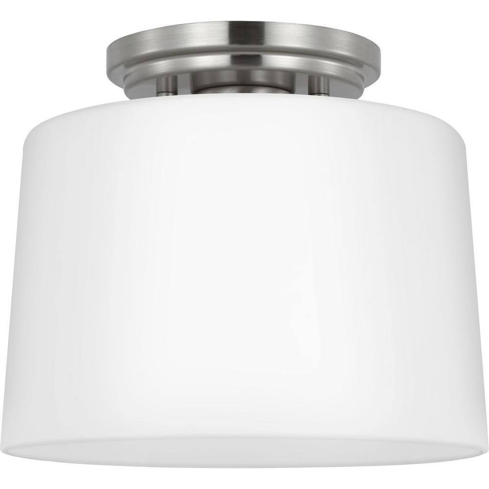 Adley Brushed Nickel and Glass Flush Mount Light