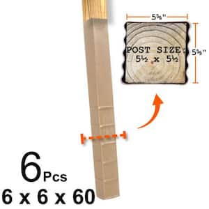 6 in. x 6 in. x 60 in. In-Ground Post Decay Protection (Case of 6-pieces)