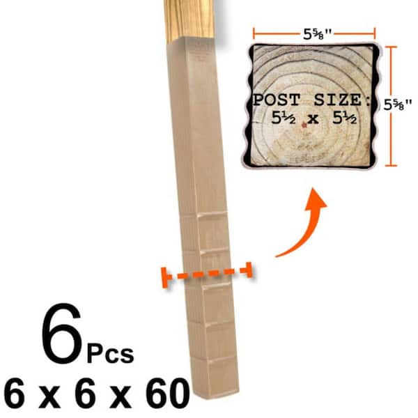6 in. x 6 in. x 60 in. In-Ground Post Decay Protection (Case of 6-pieces)