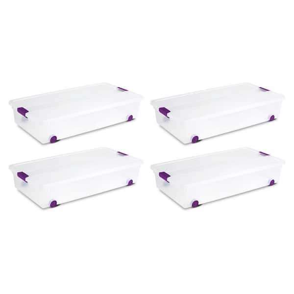 60-Qt. Wheeled Underbed Box 4 Pack