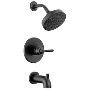 Saylor 1-Handle Wall Mount Tub and Shower Trim Kit in Matte Black (Valve Not Included)