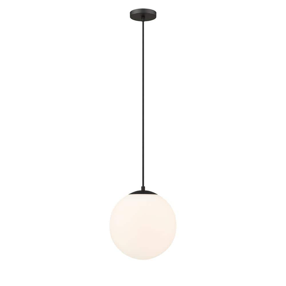 Matte Black Mini Globe Pendant Light with Versatile Glass Options