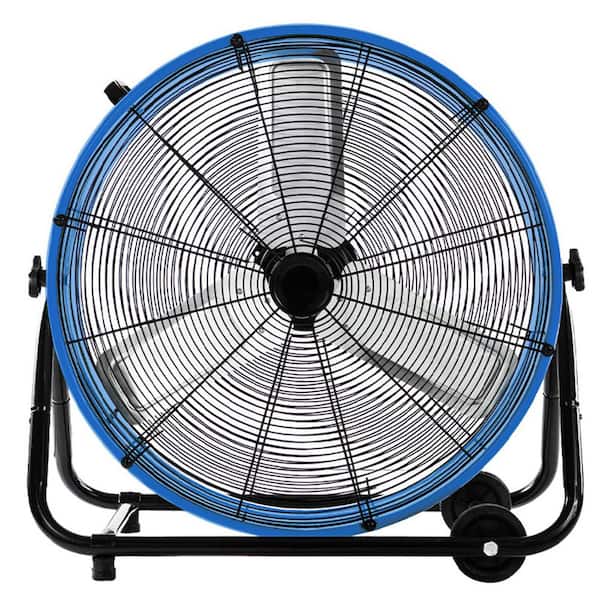 Industrial Fan 24 in. 3-SpeedDrum Fan-360 Tilt, Heavy-Duty Drum, 8800 CFM, Blue