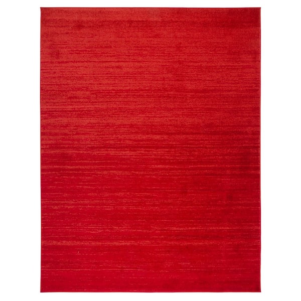 Adirondack Red/Gray Solid Color 8 ft. x 10 ft. Striped Area Rug