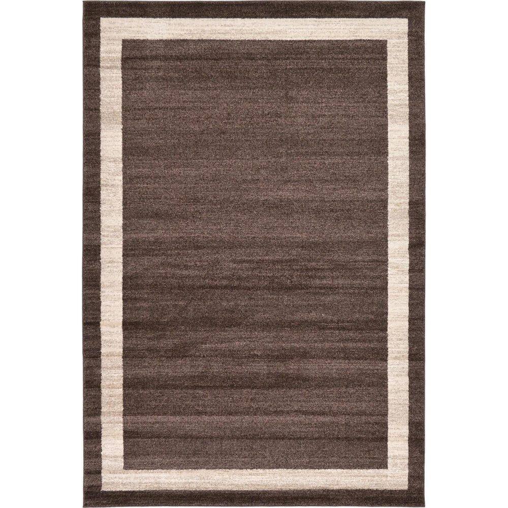 Brown Polypropylene 6 ft. x 9 ft. Solid Color Indoor Area Rug