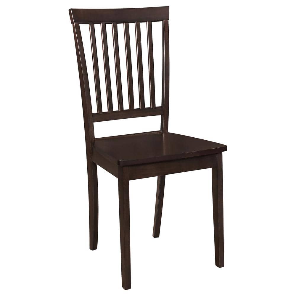 Classic Cappuccino 5-Piece Rectangular Dining Set with Slat Back Chairs