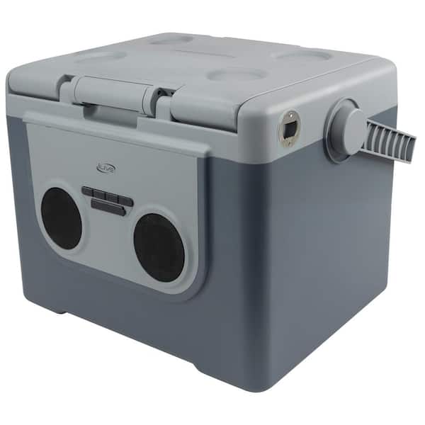 iLive IPX4 Water Resistant Suncooler Plus Wireless Speaker System with 22  qt. Cooler, Bluetooth 5.3, Gray IASB504G