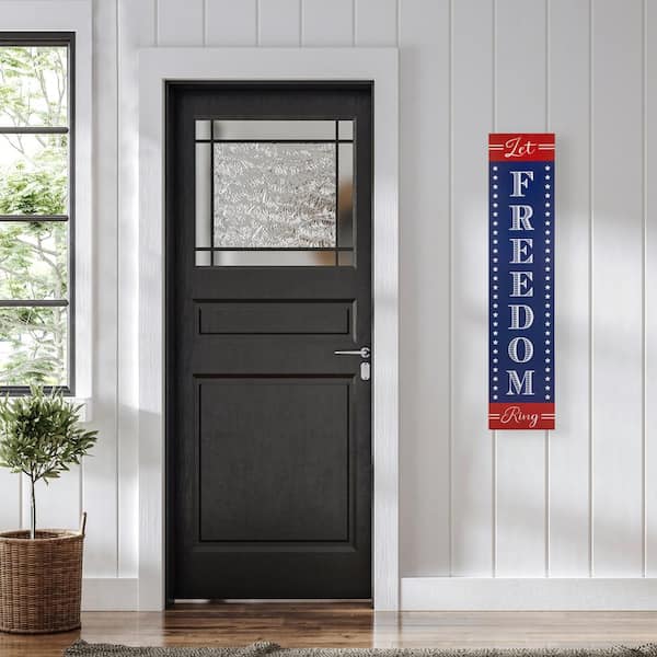 36 in. Let Freedom Ring Patriotic Wooden Porch Board Sign Decoration