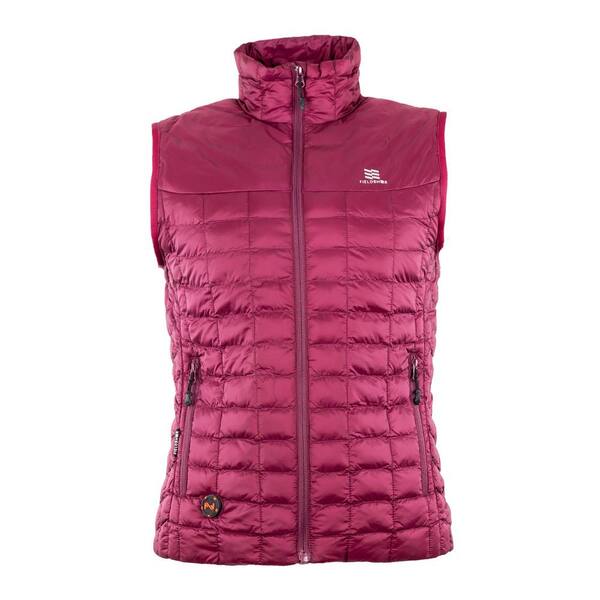 MOBILE WARMING Women's X-Small Burgundy Backcountry Heated Vest with (1)  7.4-Volt Rechargeable Lithium Ion Battery & USB Charging Cable MWWV04310120  - The Home Depot