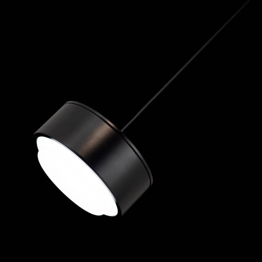 Ohm Sleek Black Glass LED Drum Pendant, Energy Star, Indoor/Outdoor