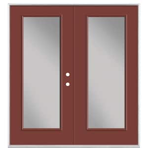 72 in. x 80 in. Red Bluff Steel Prehung Left-Hand Inswing Full Lite Clear Glass Patio Door in Vinyl Frame, no Brickmold