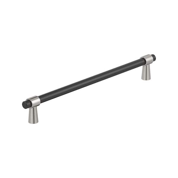 Mergence 10-1/16 in. (256 mm) Center-to-Center Matte Black/Satin Nickel Bar Cabinet Pull