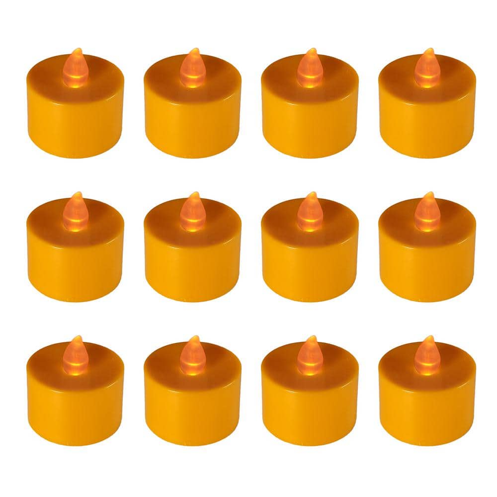 LUMABASE Orange LED Tealights (Box of 12) 80612 - The Home Depot