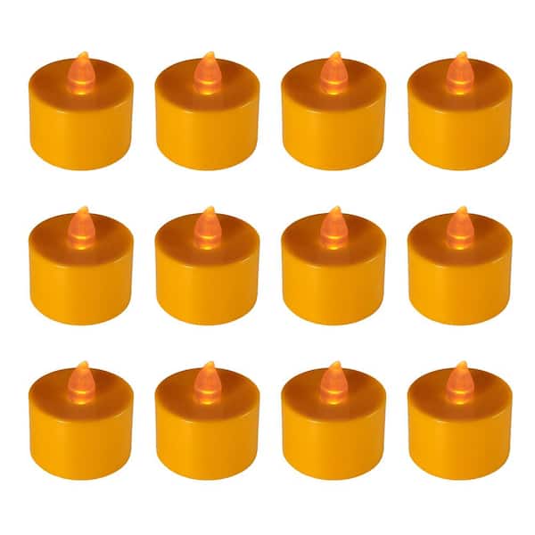 LUMABASE Orange LED Tealights (Box of 12)