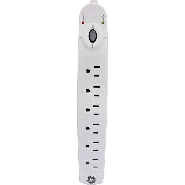 GE 6-Outlet Surge Protector, White