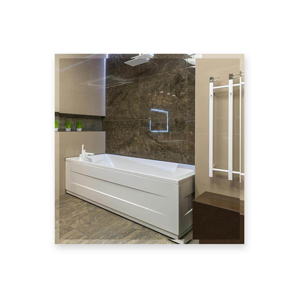 Elegant 18" Square Frameless Beveled Wall Mirror