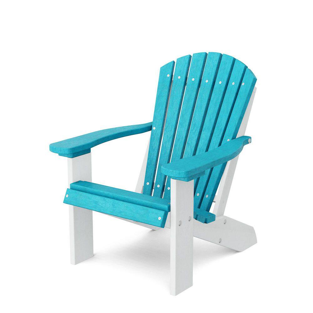 Heritage Aruba Blue and White Plastic Outdoor Child Adirondack Chair price history on PriceWatchPro